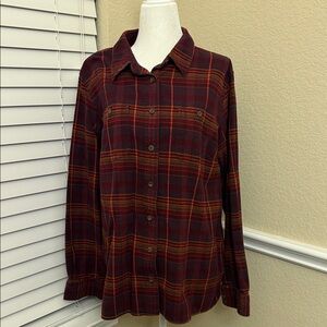 Duluth Trading Co Free Swingin' Plaid Flannel Shirt Women's Large